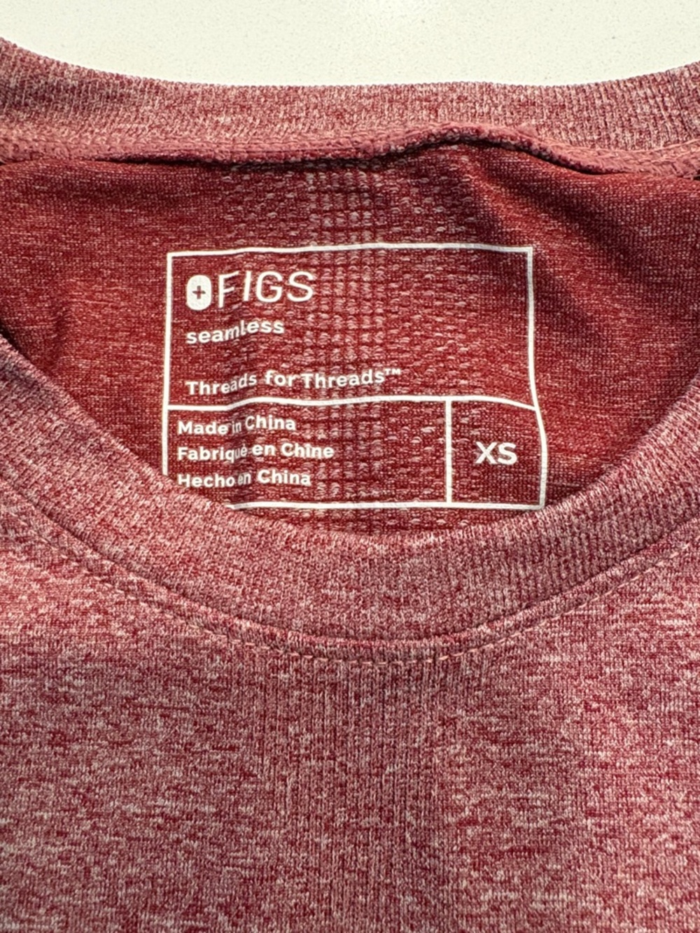 Figs Salta Seamless Longsleeve Underscrub ~ XS ~ Heathered Rose - Picture 3 of 9